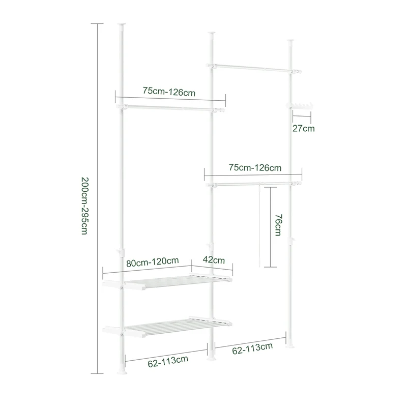 SoBuy Cabina armadio 195x42x295cm FRG34-II-W