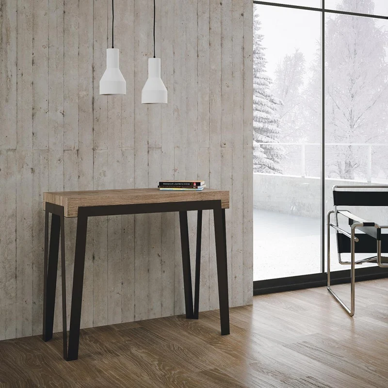 Rio - Consolle da ingresso allungabile moderna cm 90x40/300x77h - Rovere natura