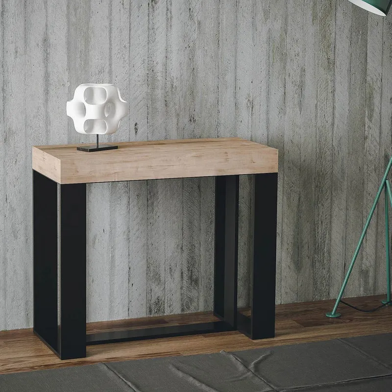 Futura - Tavolo consolle allungabile da ingresso cm 90x40/300x77h - Rovere natura