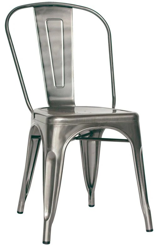 Set da 2 Sedia in metallo con vernice trasparente per ristorante stile industriale