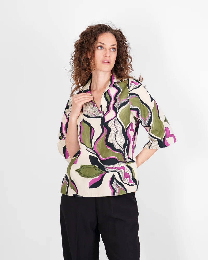 Blusa in viscosa con colletto DS 5803