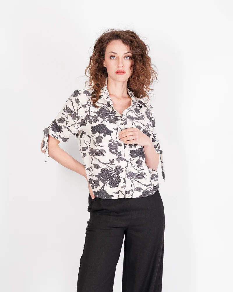 Camicia Viscosa e LIno fantasia 6061/30
