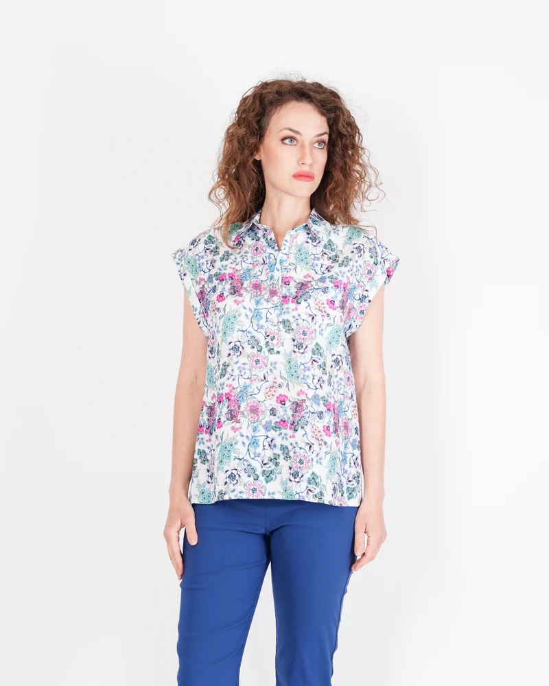 Camicia in lino viscosa fant. provenzale 26-54