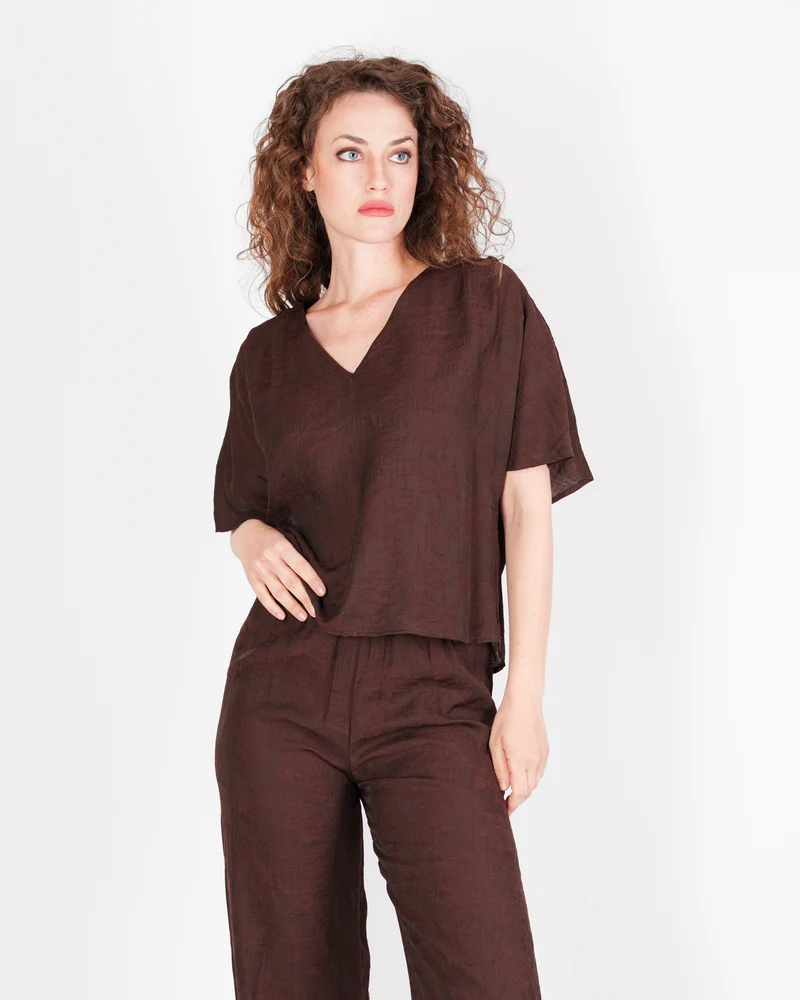 Blusa in viscosa goffrata 6025/53