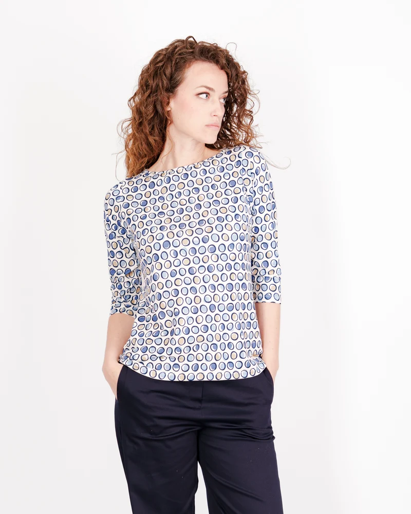 Maglia scollo barchetta 3/4 viscosa 8835
