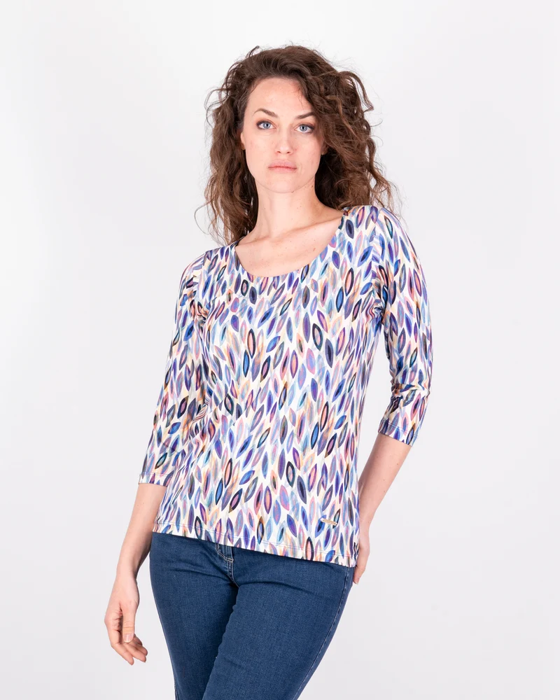 Maglia manica 3/4 viscosa fantasia 1670/Q