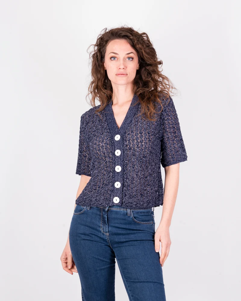 Cardigan corto punto squame 7025