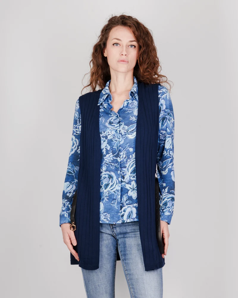 Cardigan lungo smanicato cintina M-62