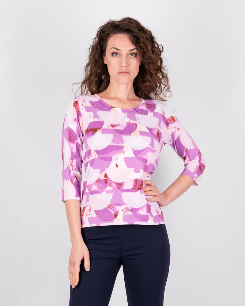 Maglia girocollo viscosa manica 3/4 L5818