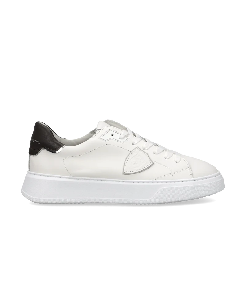 Sneakers Temple Men, White Dark Brown