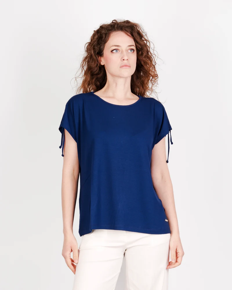 Maglia in viscosa coulisse spalla T-2318