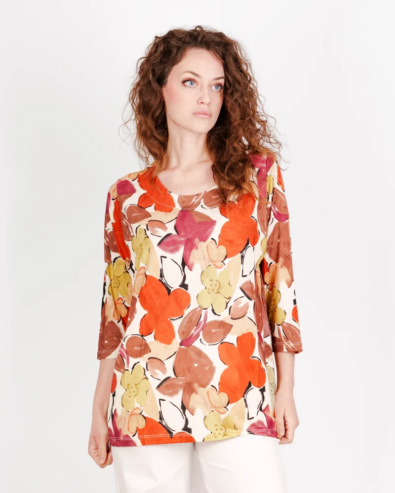 Maglia manica 3/4 viscosa OVER 74044
