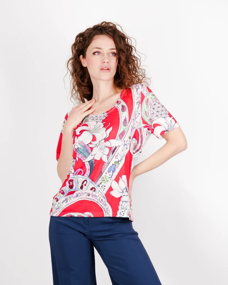 Maglia scollo Madonna fantasia 8141