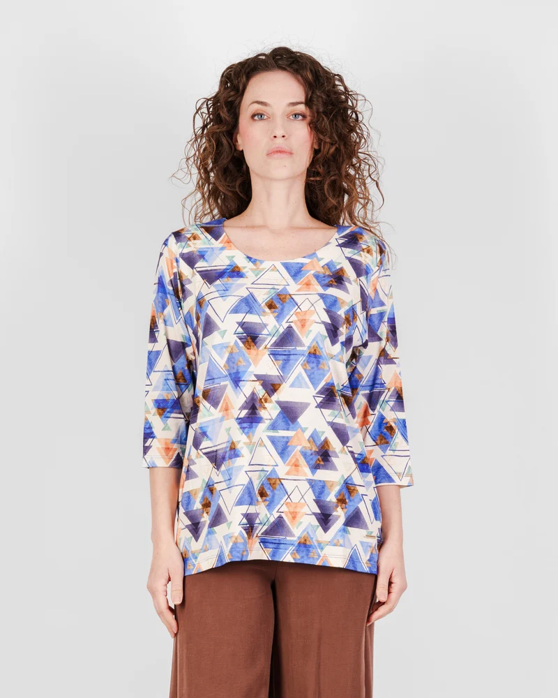 Maglia in viscosa fantasia OVER 3/4