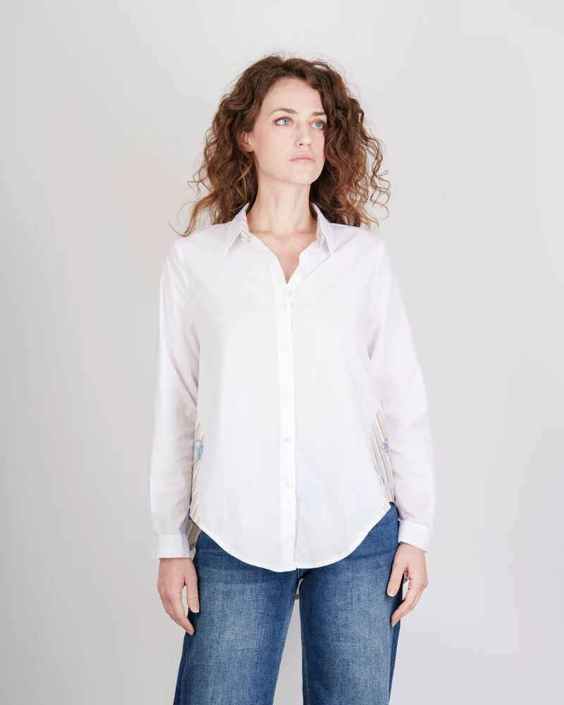 Camicia in cotone fantasia dietro 625812