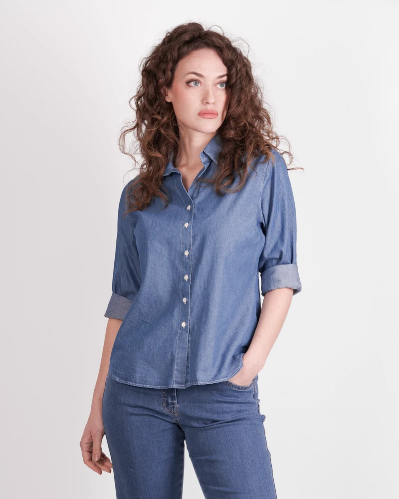 Camicia jeans in cotone 26-35