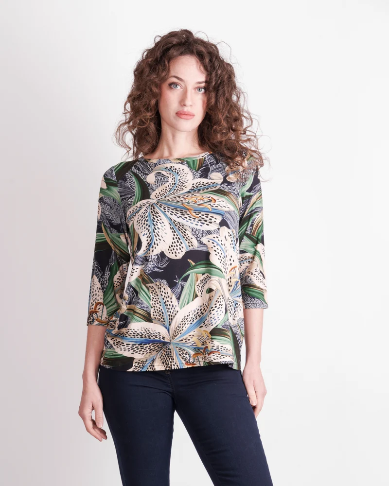 Maglia in jersey manica 3/4 viscosa fantas. 26-155