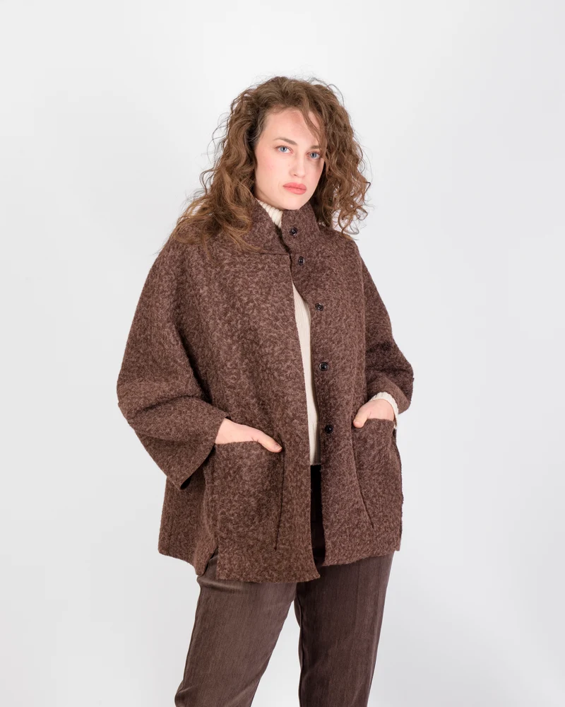 Giacca in lana cotta over reversibile DS 5488