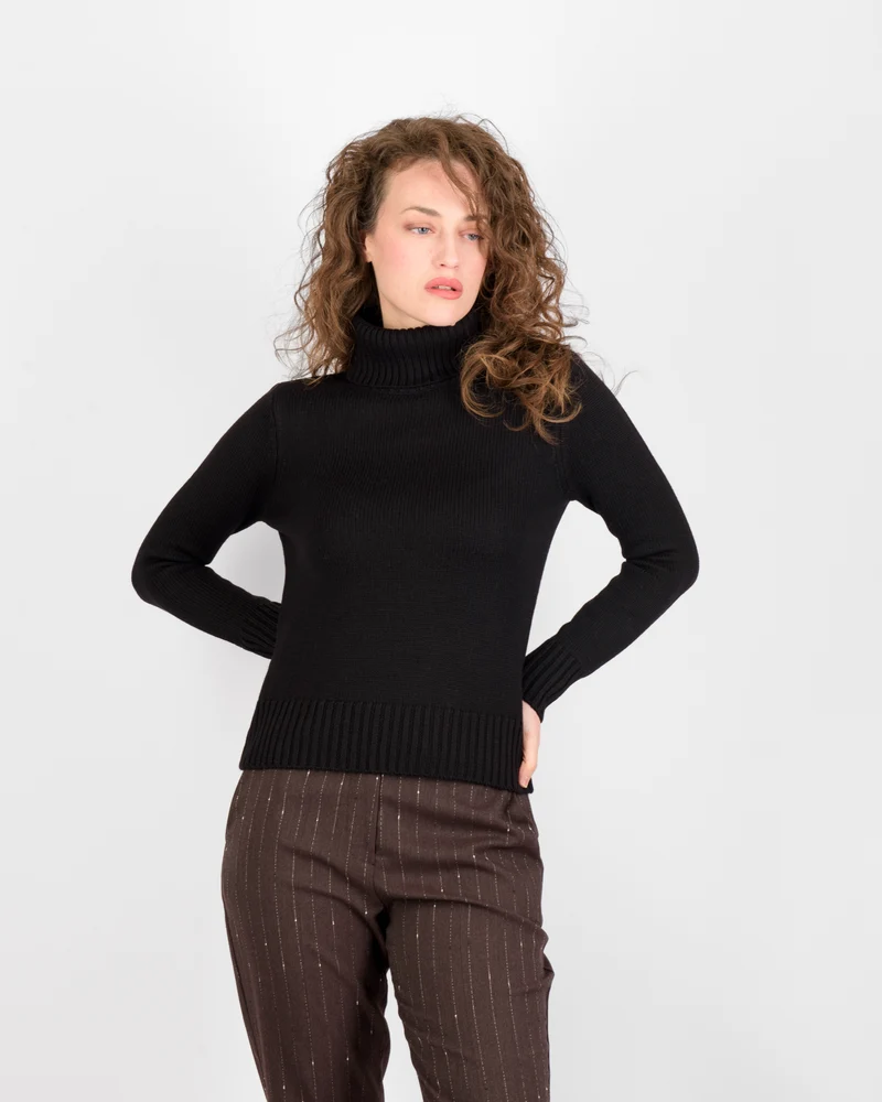 Maglia dolcevita rasata pura lana KN 04