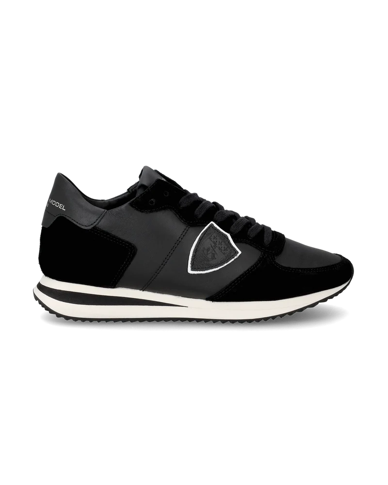 Men's Casual Trpx Low-Top Sneakers in Leather, Black