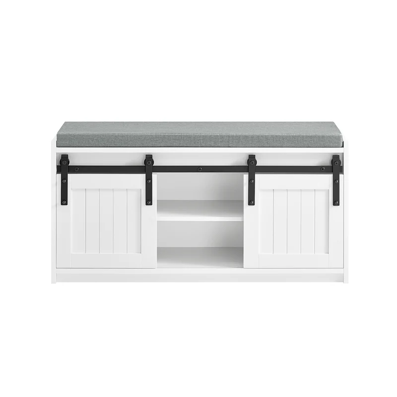 SoBuy Panca scarpiera con ante scorrevoli 90x35x46cm FSR133-K-W