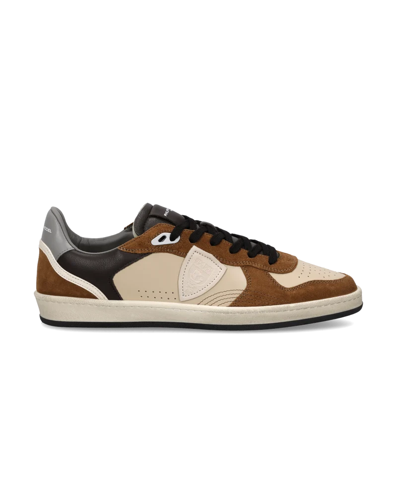 Sneakers Pgal Men, Beige Cognac Grey