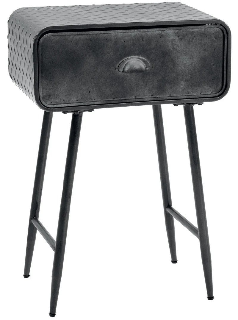 Mobiletto 1 Cassetto in Metallo Nero