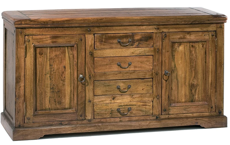Mobile Buffet 2 Ante 4 Cassetti in Legno Antic Chiaro