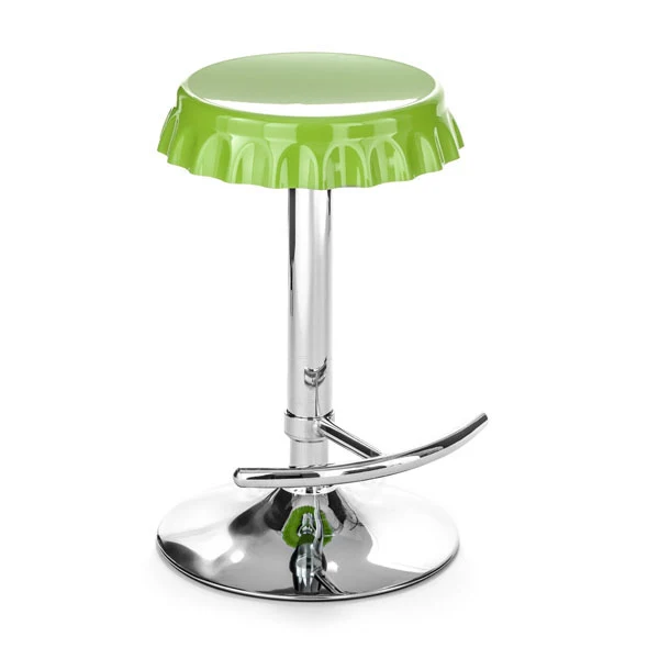 Set da 2 sgabello da bar con seduta a forma di tappo in abs e base in metallo cromato - Vari colori