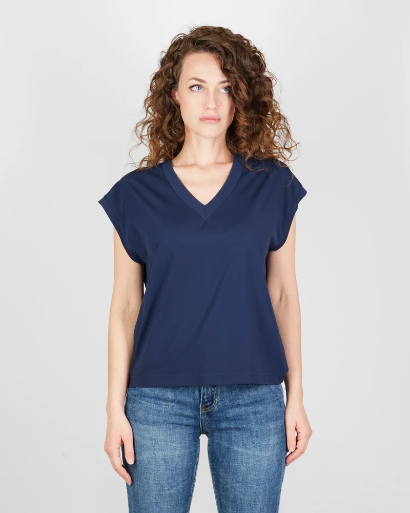 T-shirt scollo a V manica scesa 4023/3