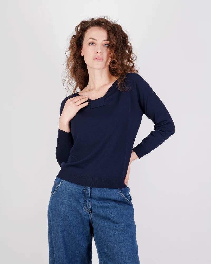 Maglia in viscosa motivo piega 16006