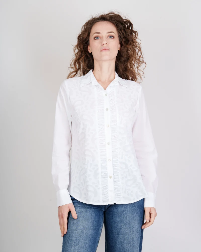 Camicia in cotone unita devorata avanti 618829