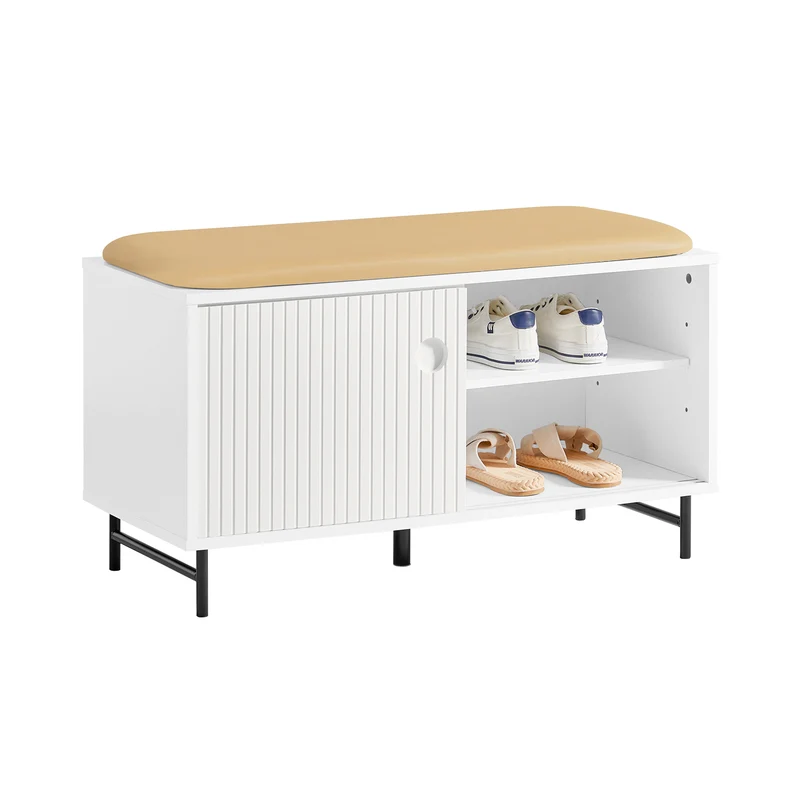 SoBuy Panca scarpiera con ante scorrevoli 85x37x49cm FSR116-W