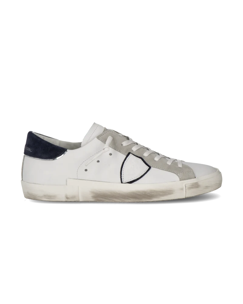 Men's Prsx Low-Top Sneakers in Suede, White and Blue