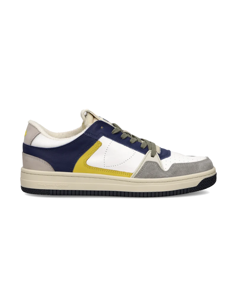 Sneakers La Grande Tennis Men, White Blue Yellow