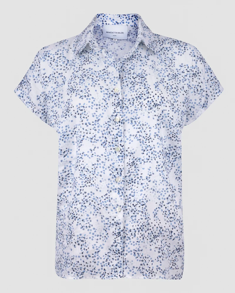 Camicia fantasia cotone e lino 25-89M