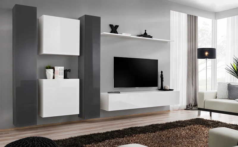 Debora - Parete living design moderno mobili sospesi - vari colori