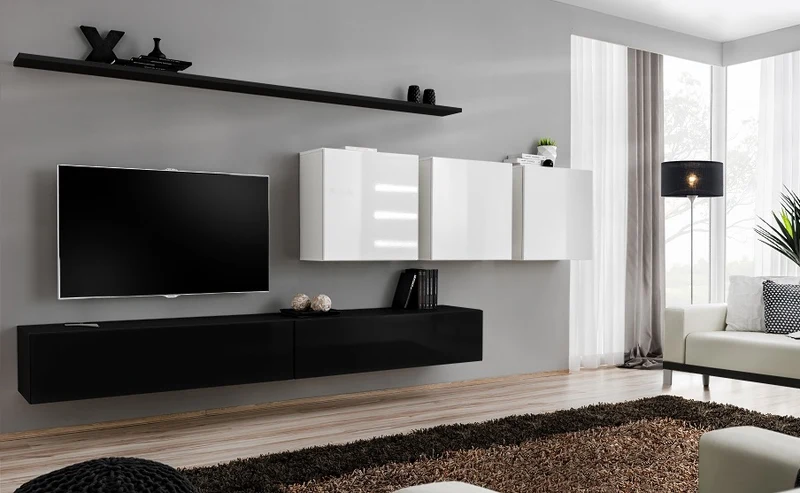 Iacopo - Parete moderna salotto pensili sospesi componibili - vari colori