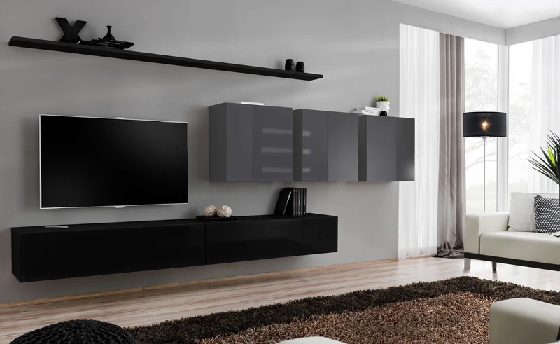 Carlotta - Soggiorno a parete mobili sospesi design moderno - vari colori