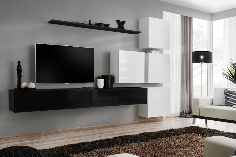 Liborio - Parete design componibile pensili sospesi e mensola - vari colori