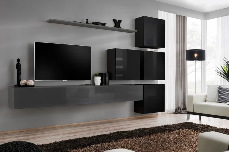 Karima - Parete attrezzata design componibile e sospesa - vari colori