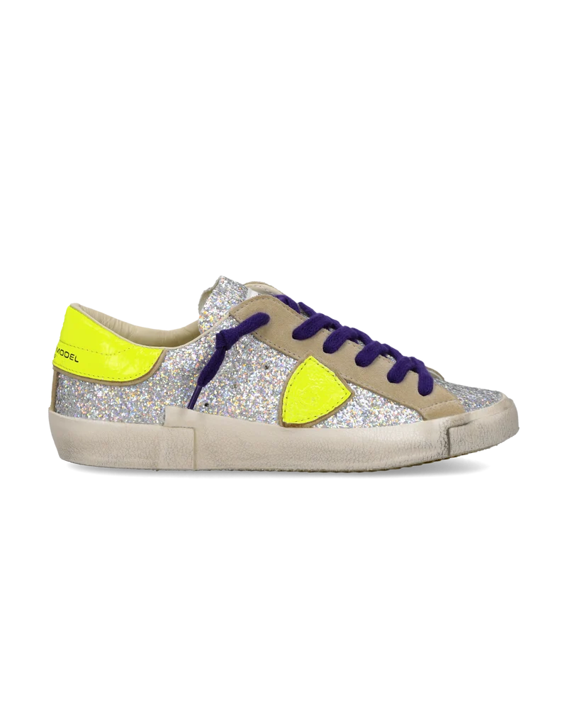 Sneakers Prsx Women, Silver Neon Yellow