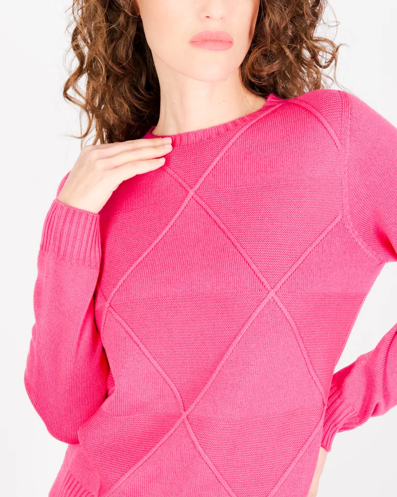 Maglia girocollo rombi links pura lana DA 504