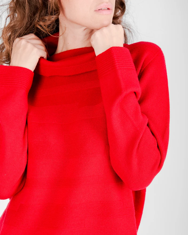 Maglia collo a ciambella motivi links Z 9517
