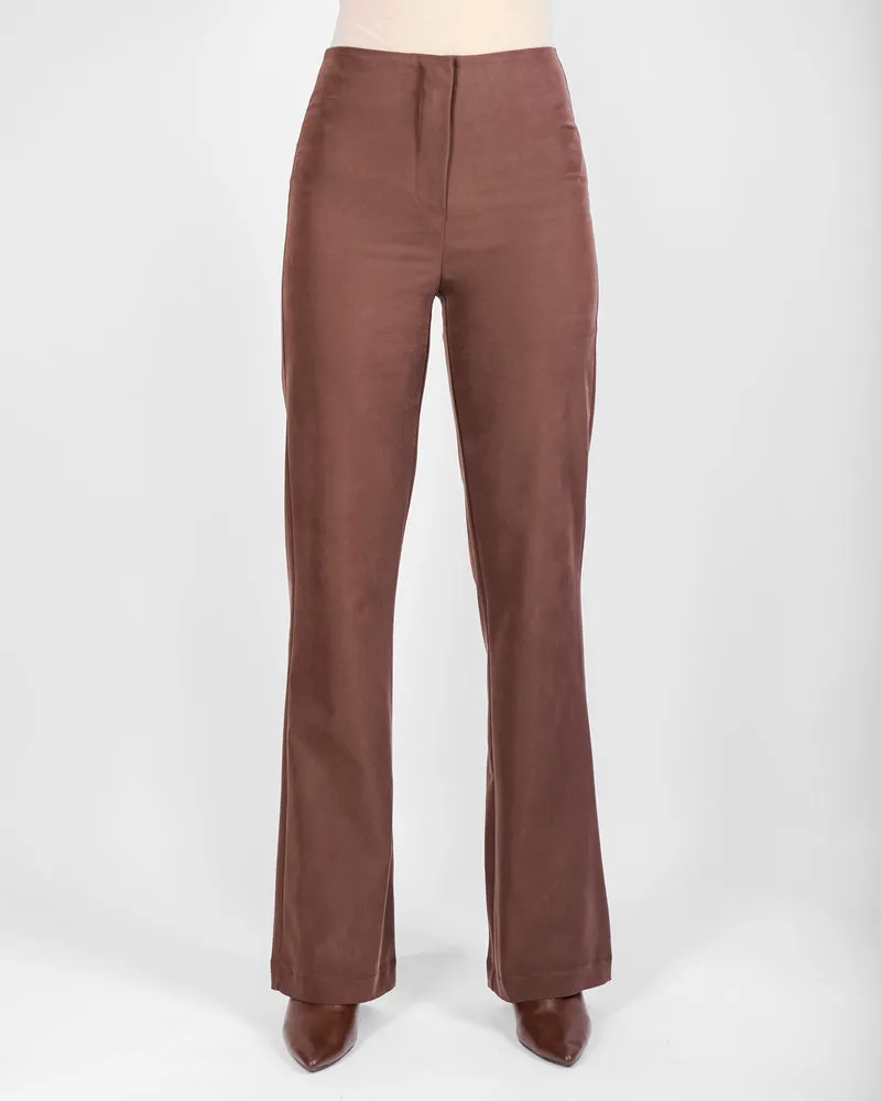 Pantalone pulito zip zampetta cupro soft H144/21