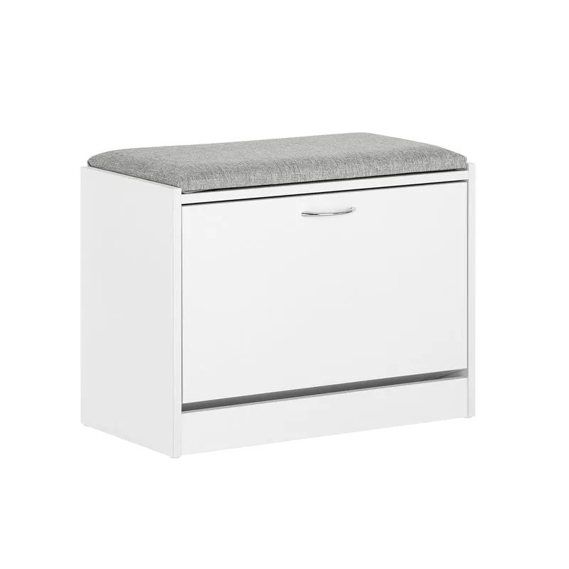 SoBuy FSR16-HG Scarpiera Ingresso Panca Contenitore con Cuscino - Salvaspazio Slim da 60x30x46 cm - Cassapanca Porta Scarpe in Legno per Corridoio o Camera, Portata 120kg