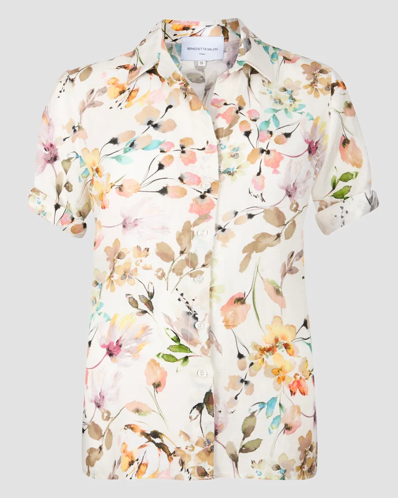 Camicia fantasia lino e viscosa 25-59M