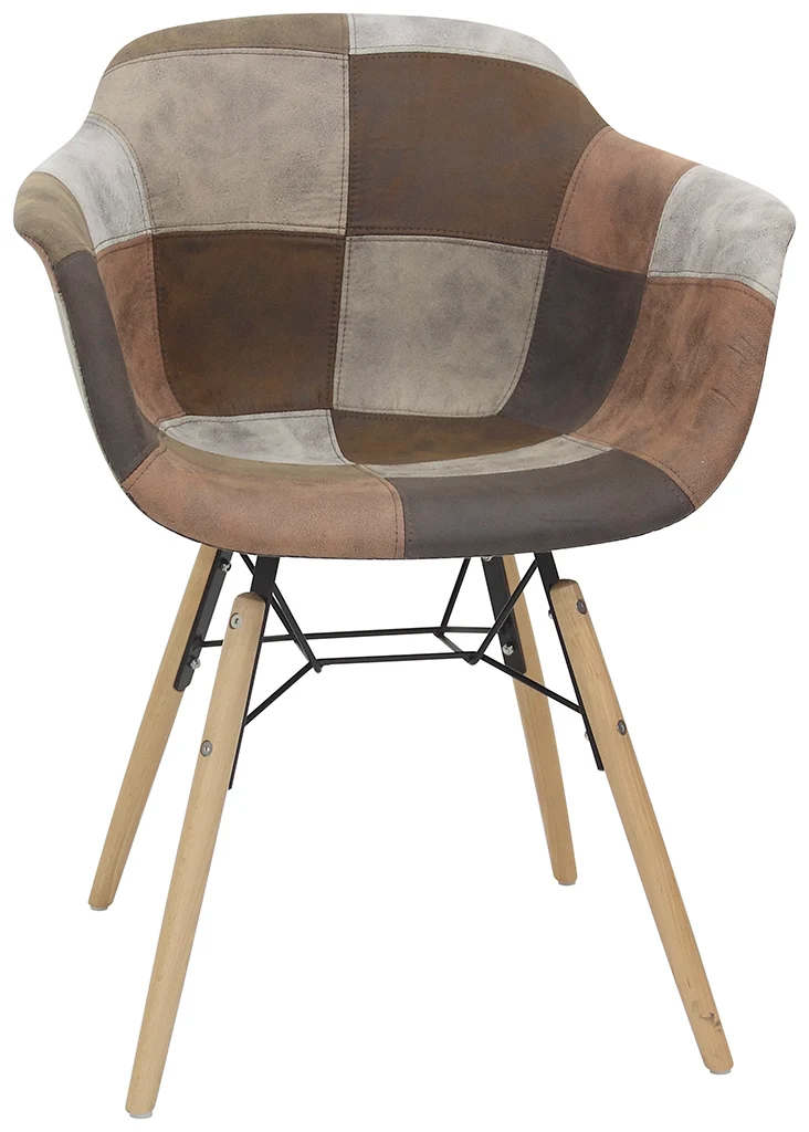 Set da 2 poltroncina patchwork modello eames gambe in legno