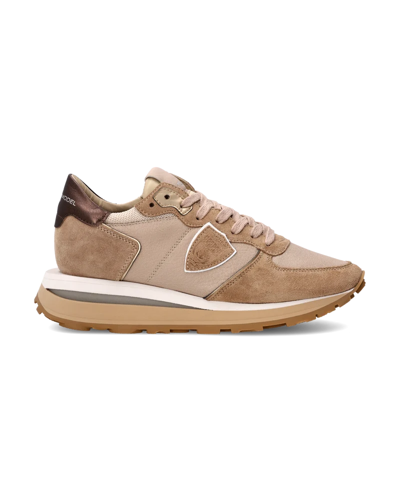 Sneakers Tropez Haute Running Women with metalic touches, Beige