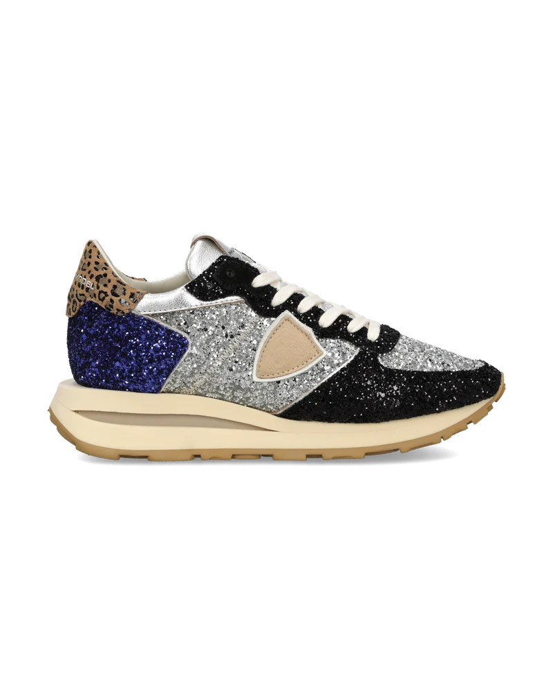 Sneakers Tropez Haute Women, Black Bluette Silver